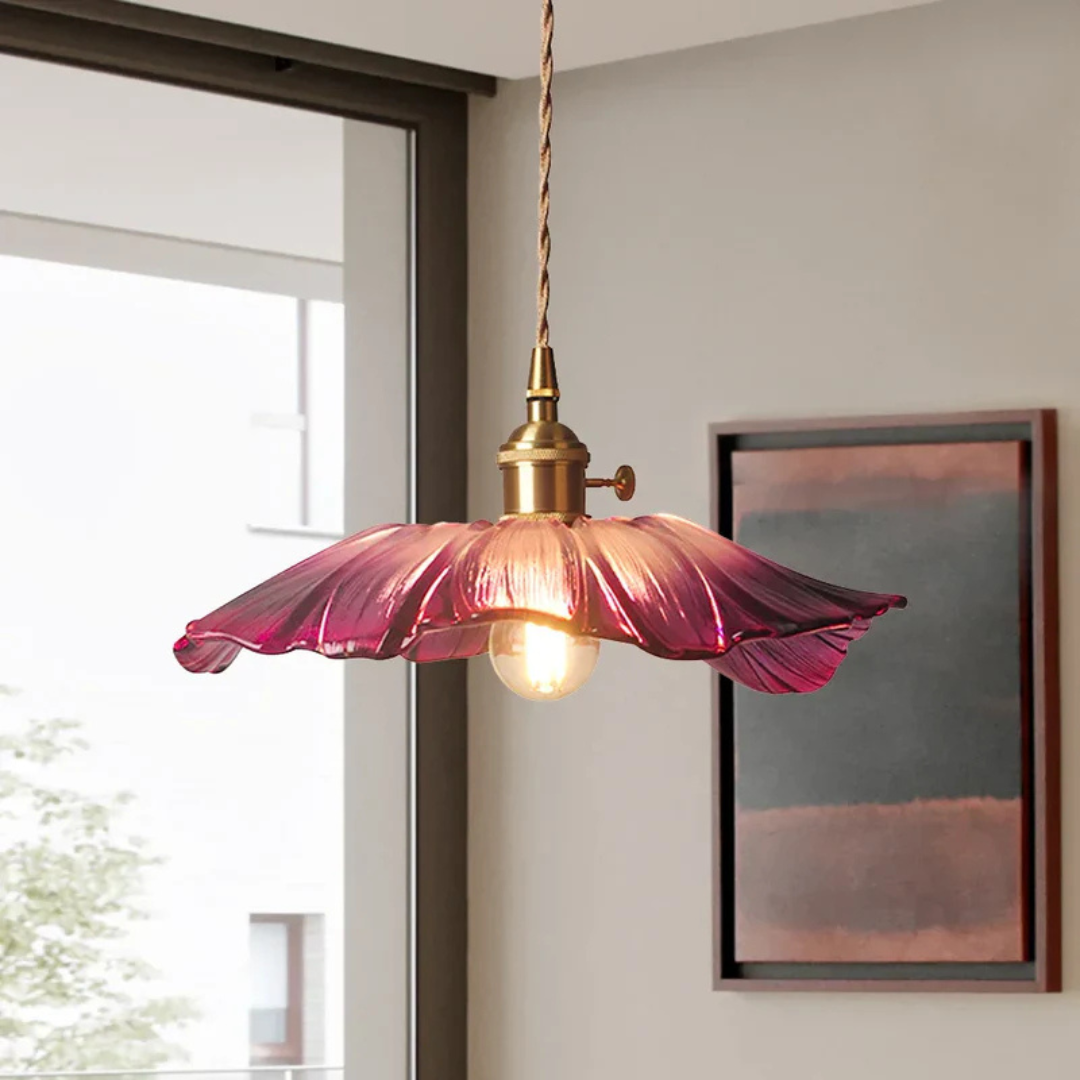 Maliben | Retro Lotus Glass Pendant Lamp