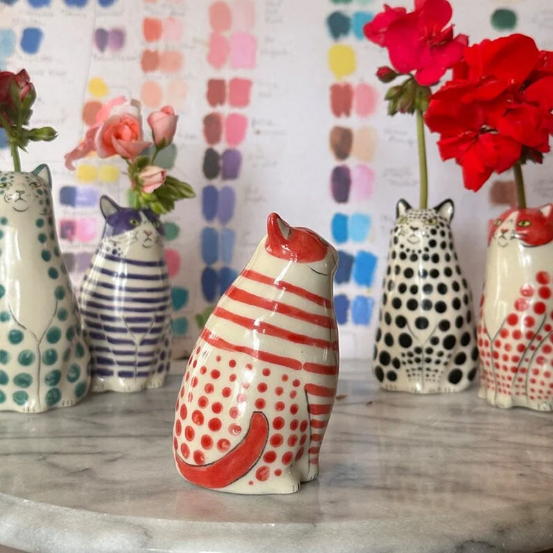Maliben | Polka Dot Cat Vase
