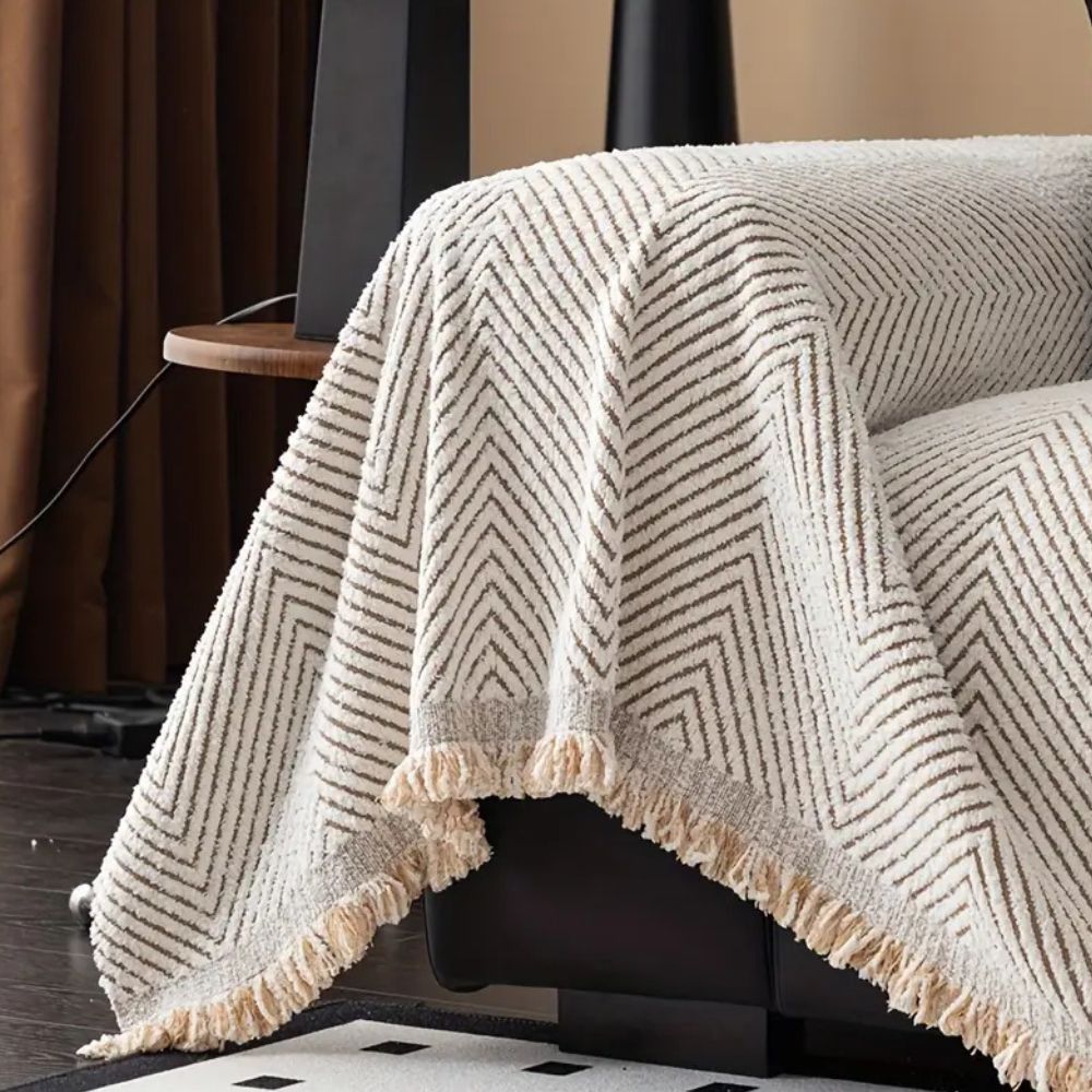 Maliben | Stripe Herringbone Sofa Cover