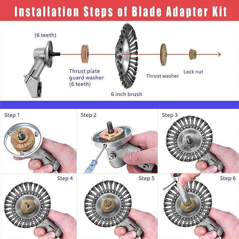 Maliben | Universal Steel Wire Trimmer Brush Head