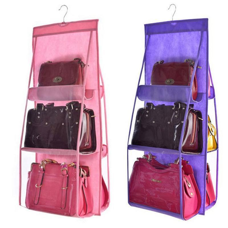 Maliben | Hanging Handy Handbag Organizer 6 Pocket Transparent Storage Wardrobe