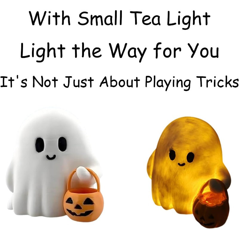 Maliben | Mini Halloween Ghost Night Light – Squishy Led Pumpkin Buddy