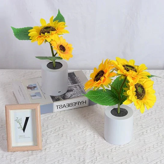 Maliben | Sunflower Lamp Artificial Sunflower In Pot With Led Lights For Valentine's Day, Mother's Day And Birthday Gifts