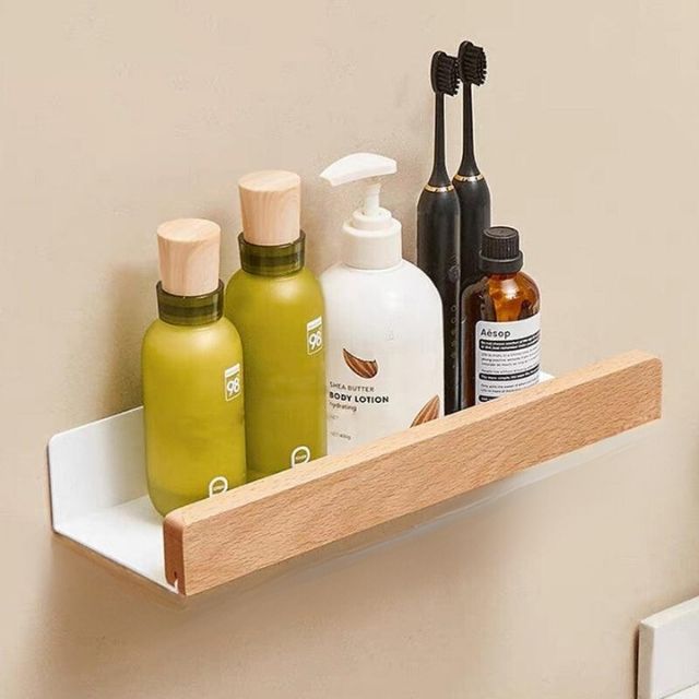 Maliben | Solid Wood Bathroom Organizer Shelves Without Drilling