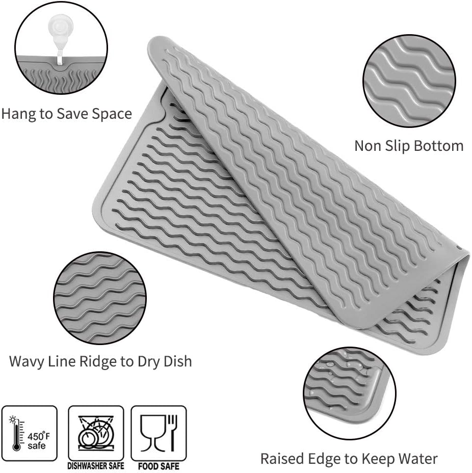 Maliben | Küchenwella Silicone Kitchen Mat | Heat Resistant & Non-Slip | Dish Mat, RefrigeraTor & Drawer Liner | Bpa-Free & Easy to Clean