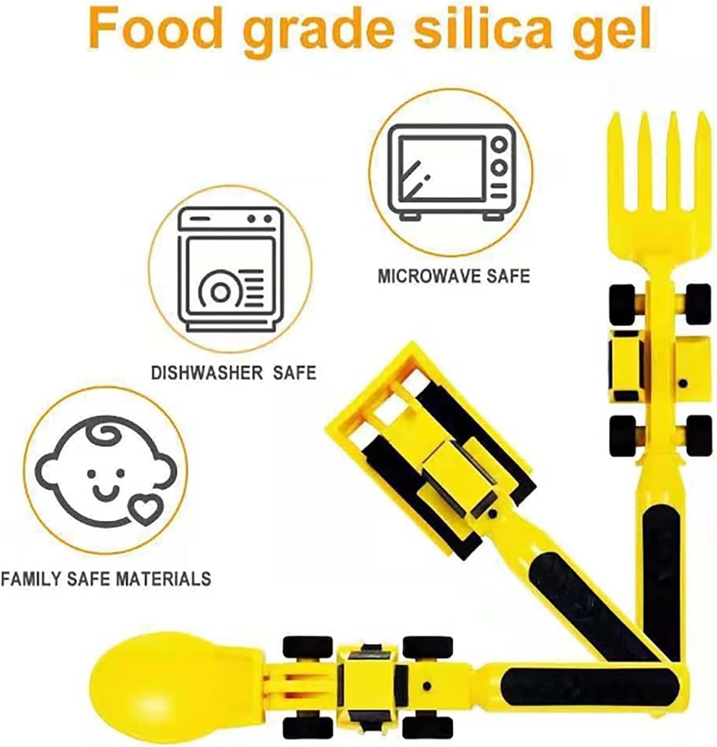Maliben | Build & Bite | Eating Pleasure For Little Builders - Playful Children's Cutlery Set