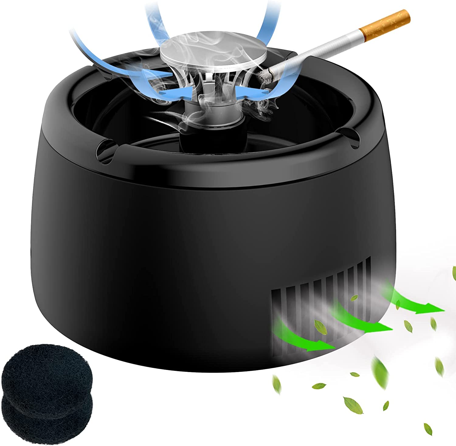 Maliben Odorless Smoke-Free Ashtray - Portable Smoke Catcher with Scent Filter