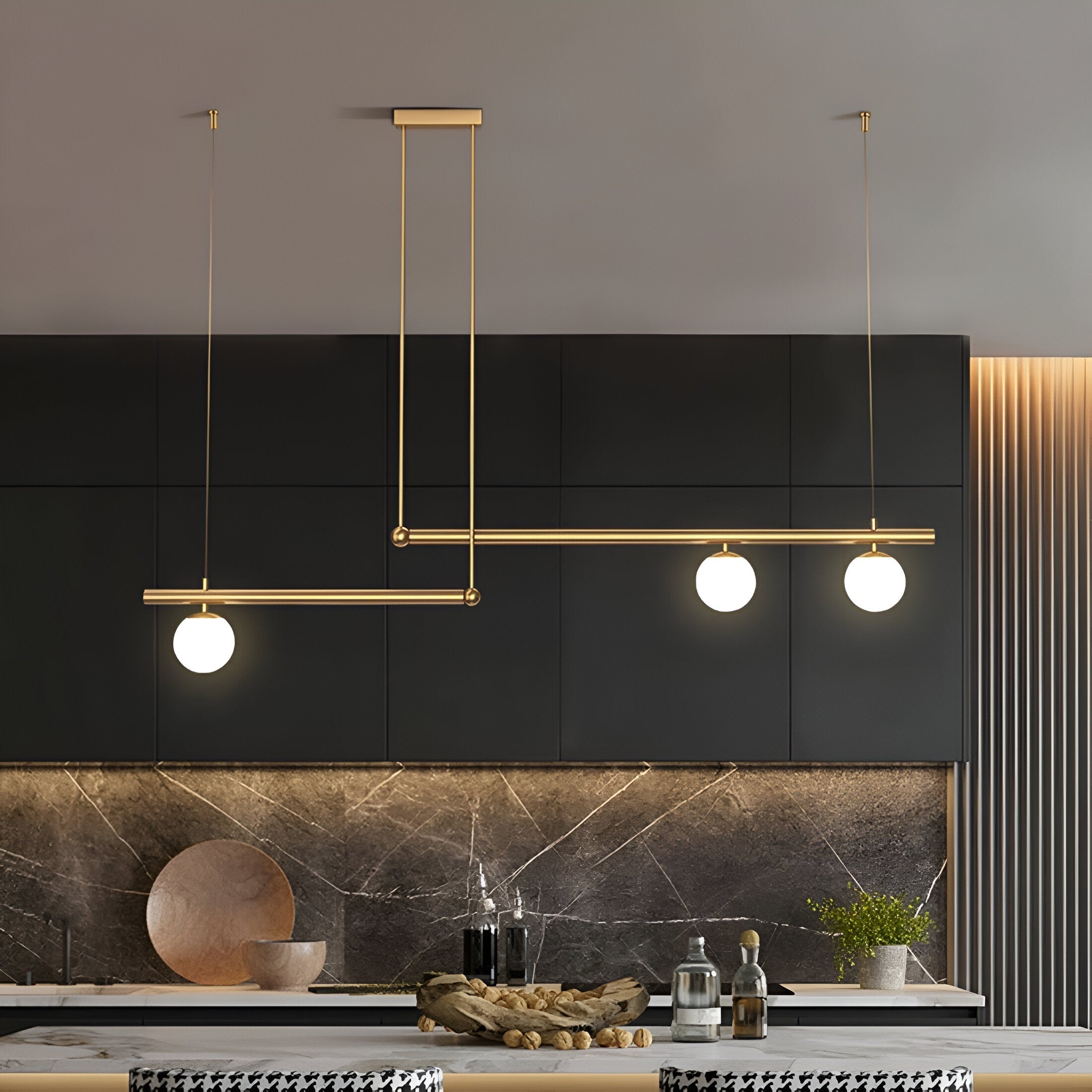 Maliben | Nordic Glass Linear Luxury Pendant Lamp