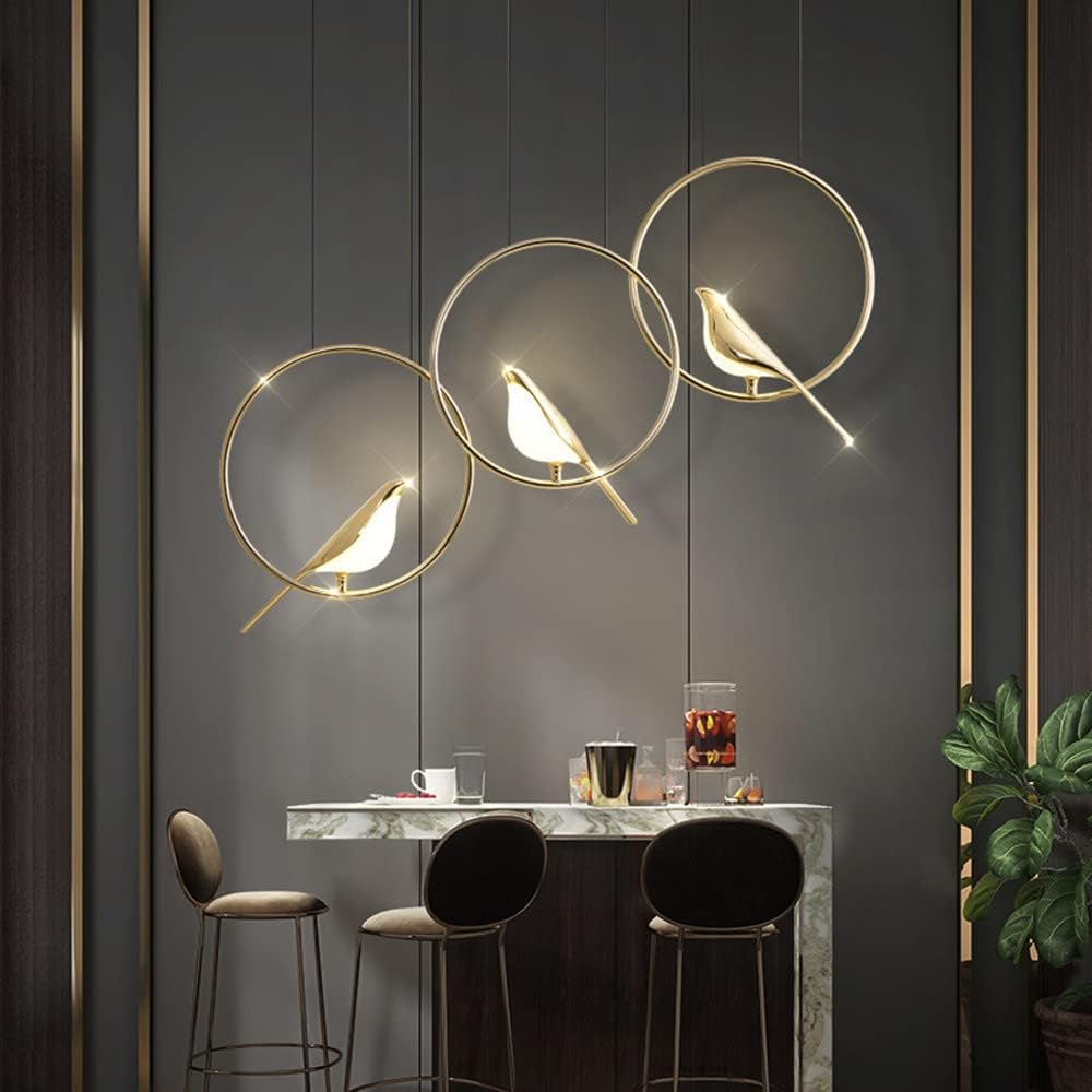 Maliben | Circle Pendant Lamp With Bird Motifs – Modern Lighting Fixture For Home Decor & Unique Ceiling Design