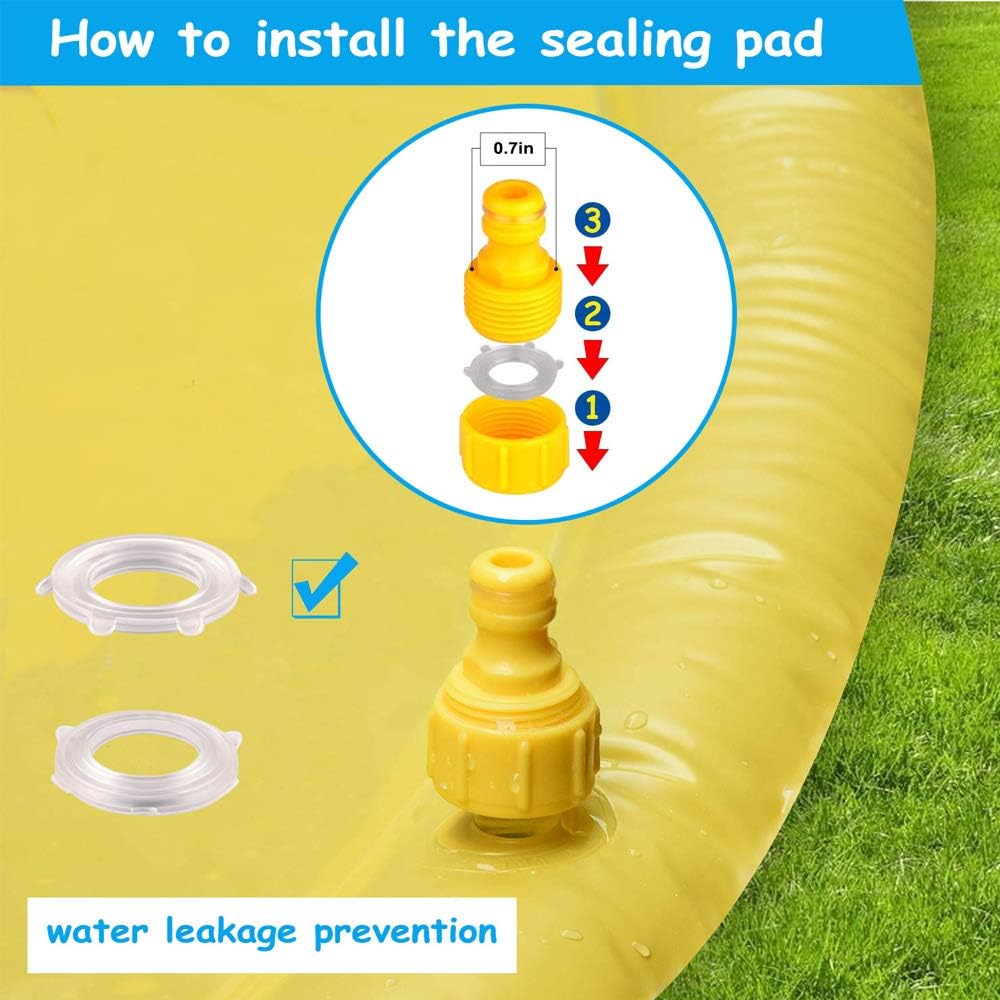 Maliben | Shark Splash Sprinkler Mat For Kids – Inflatable Water Mat