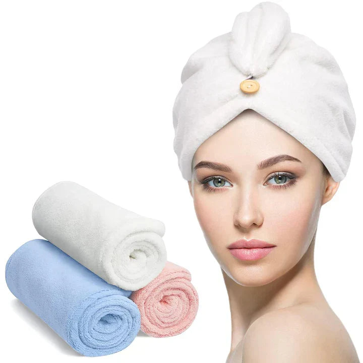 Maliben | Microfiber Hair Towel Set | 3 Pack For Quick Drying