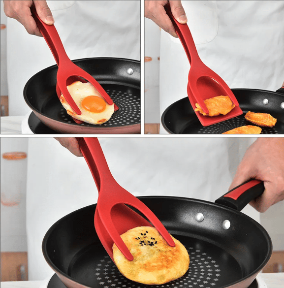 Maliben | 2-In-1 Tongs HAndle and Elasticity Spatula