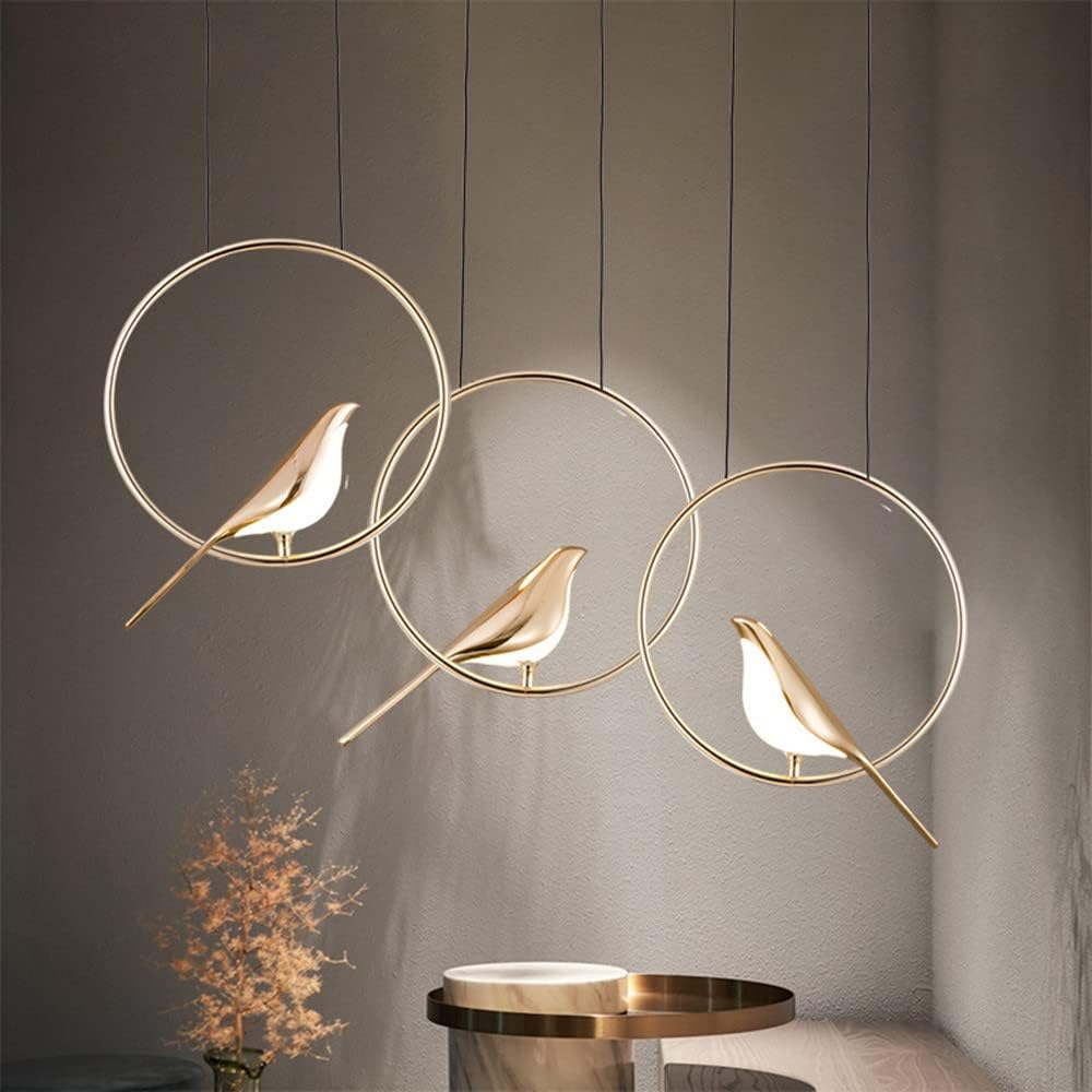 Maliben | Circle Pendant Lamp With Bird Motifs – Modern Lighting Fixture For Home Decor & Unique Ceiling Design