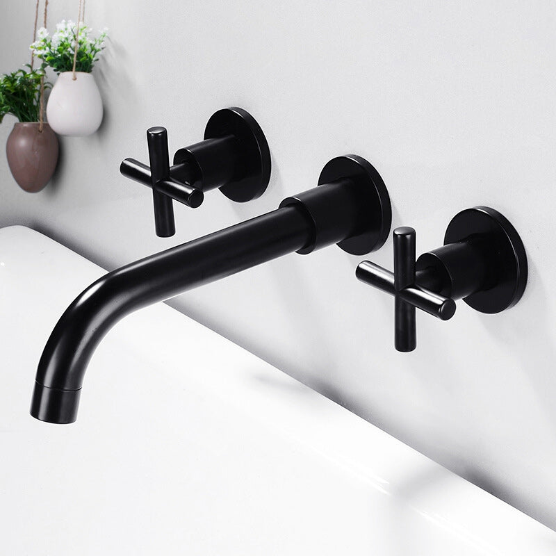 Maliben | 3 Holes Faucet 2 Cross Handle Wall-Mounted Faucet For The Bathroom