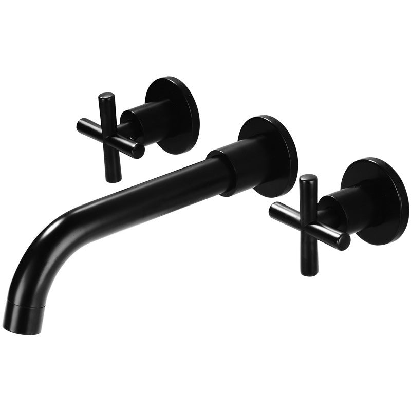 Maliben | 3 Holes Faucet 2 Cross Handle Wall-Mounted Faucet For The Bathroom