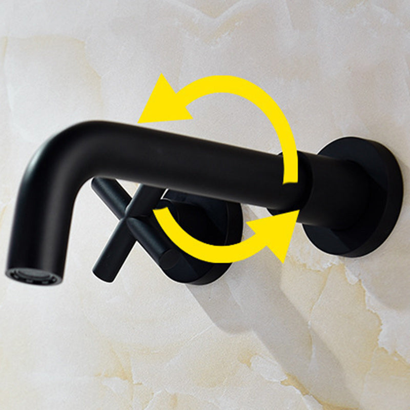 Maliben | 3 Holes Faucet 2 Cross Handle Wall-Mounted Faucet For The Bathroom