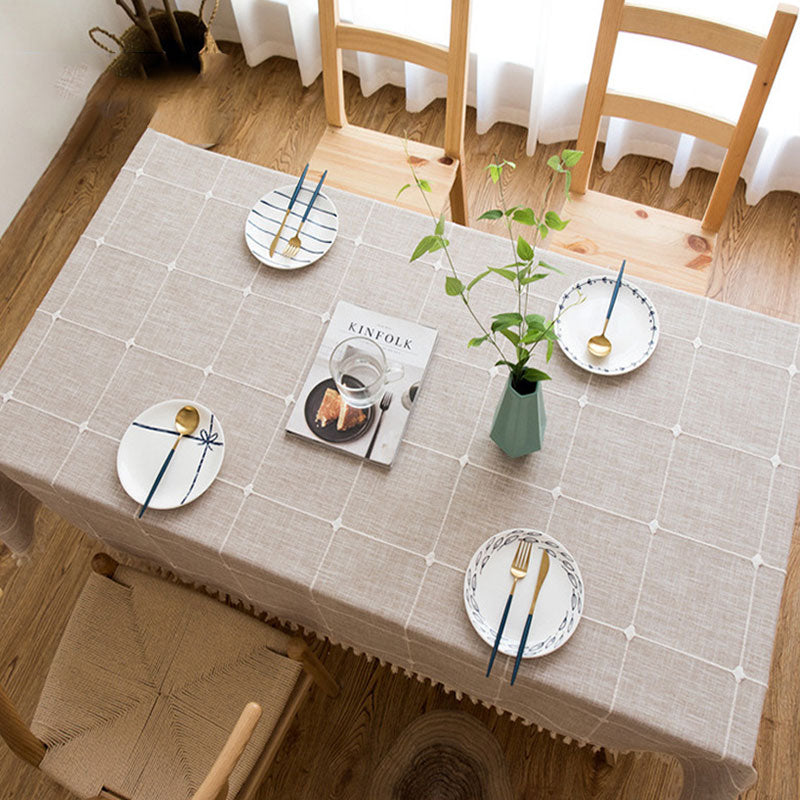 Maliben | Waterproof Oil-resistant Rectangular Tablecloth Cotton Linen Wrinkle-resistant Tablecloth for Kitchen Dining Room Buffet Party