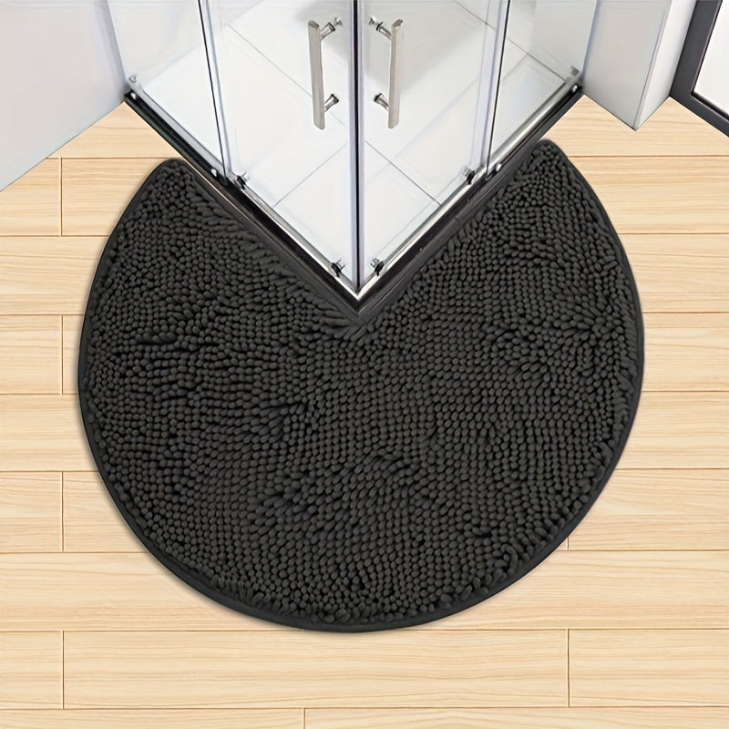 Maliben | Round Luxury Chen Bath Mat Ultra-Soft Chenille – Anti-Slip & Quick Drying