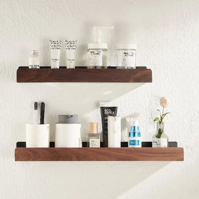 Maliben | Solid Wood Bathroom Organizer Shelves Without Drilling