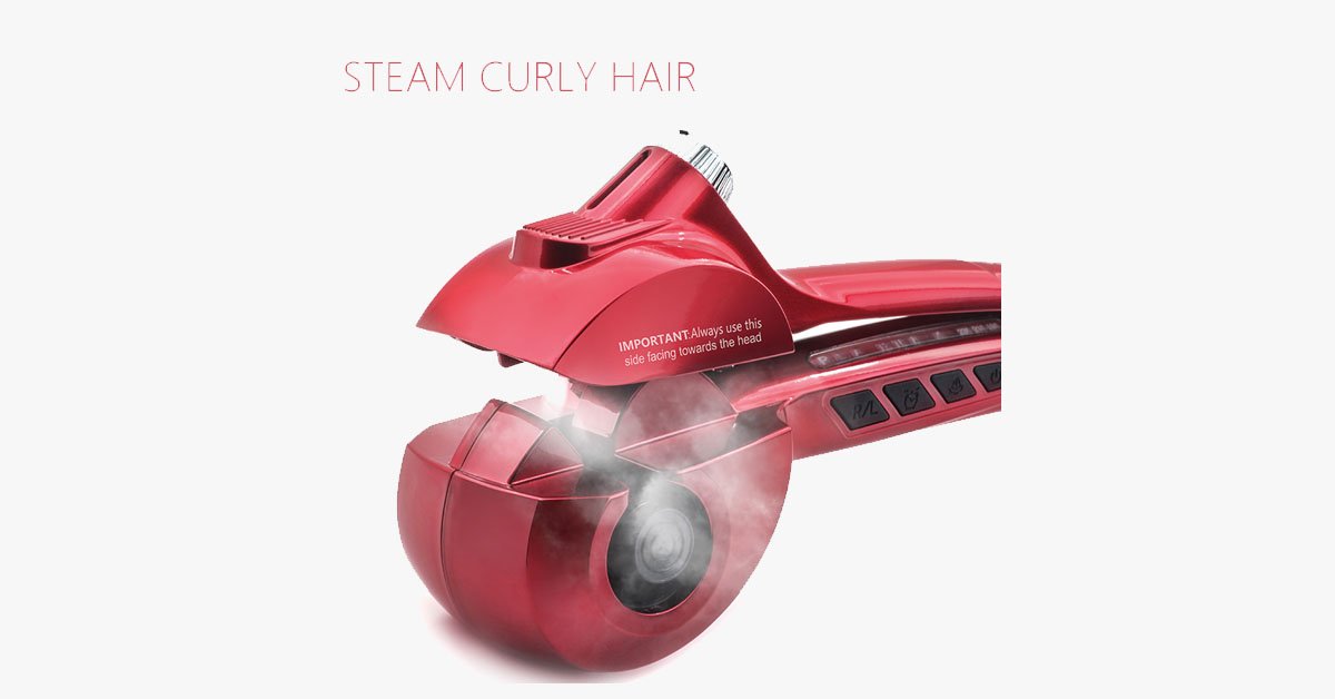 Maliben | New Generation Ceramic Automatic Hair Steam Curler – Curls For Beach Waves And Much More