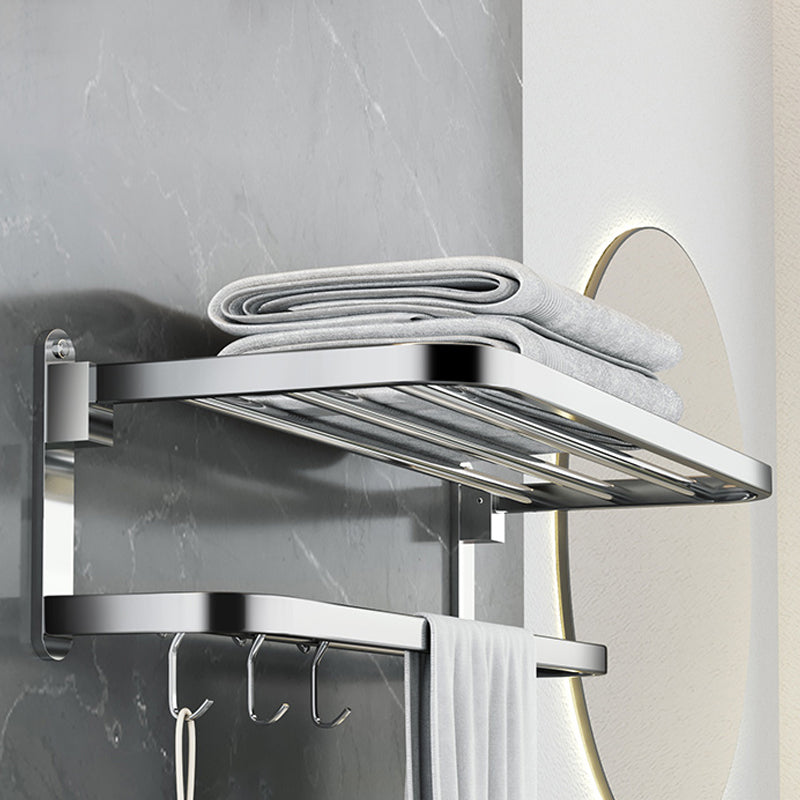Maliben | Polished Chrome Modern Bathroom Accessory Set In Stainless Steel With Bath Shelf/Towel Bar