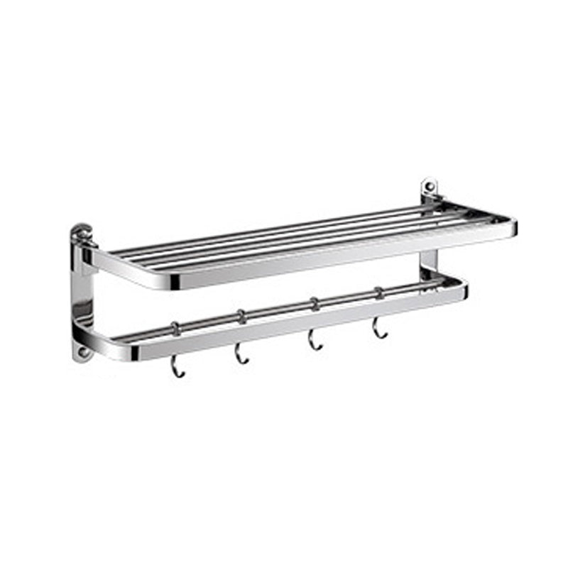 Maliben | Polished Chrome Modern Bathroom Accessory Set In Stainless Steel With Bath Shelf/Towel Bar