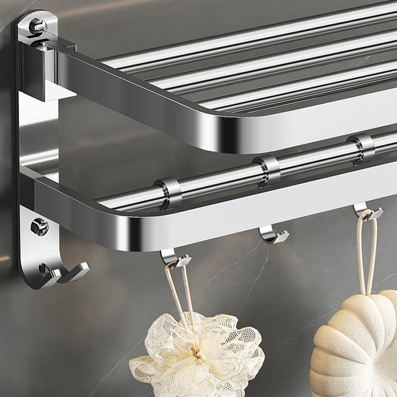 Maliben | Polished Chrome Modern Bathroom Accessory Set In Stainless Steel With Bath Shelf/Towel Bar