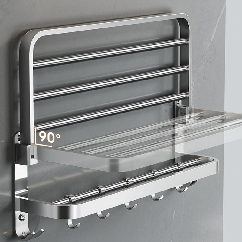 Maliben | Polished Chrome Modern Bathroom Accessory Set In Stainless Steel With Bath Shelf/Towel Bar