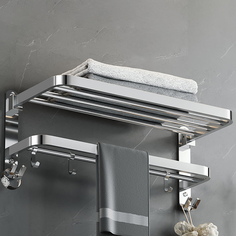 Maliben | Polished Chrome Modern Bathroom Accessory Set In Stainless Steel With Bath Shelf/Towel Bar