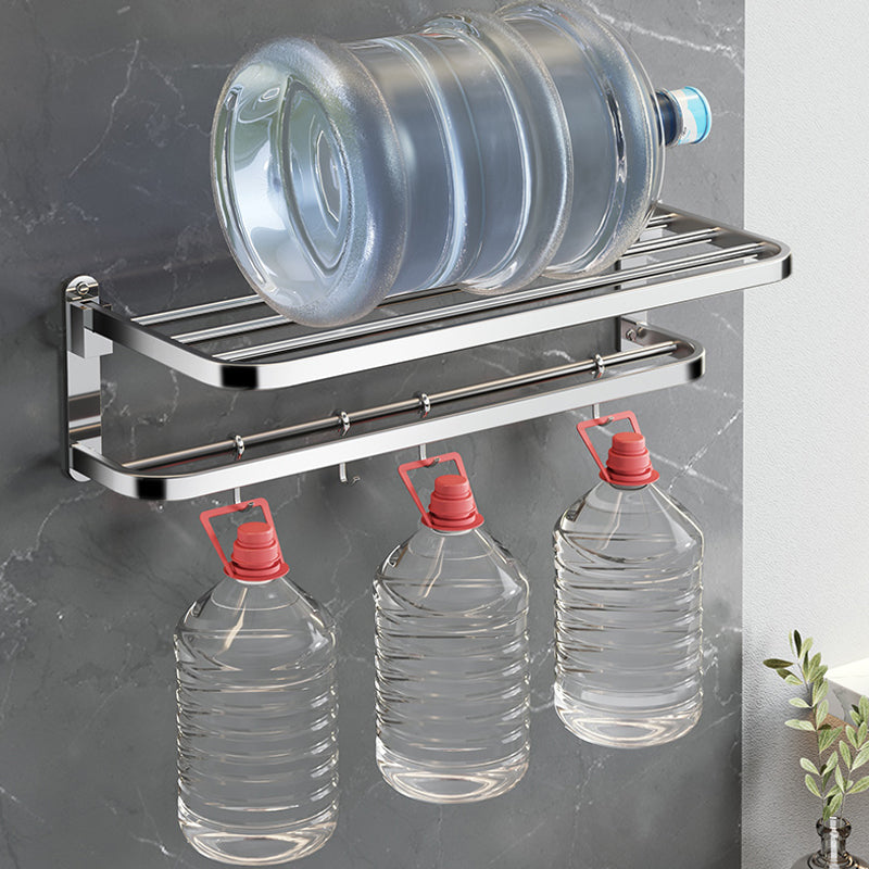 Maliben | Polished Chrome Modern Bathroom Accessory Set In Stainless Steel With Bath Shelf/Towel Bar