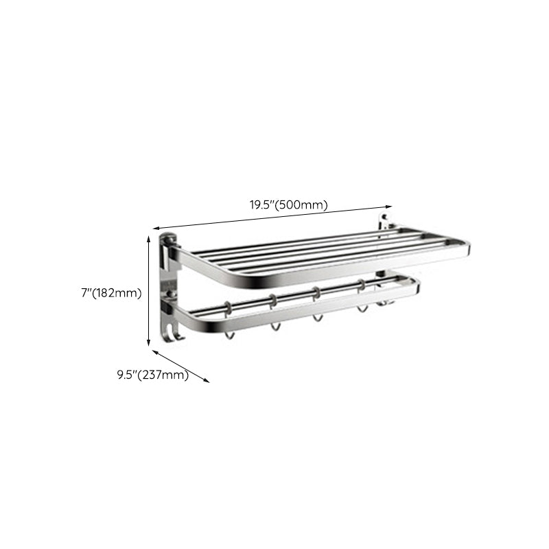 Maliben | Polished Chrome Modern Bathroom Accessory Set In Stainless Steel With Bath Shelf/Towel Bar