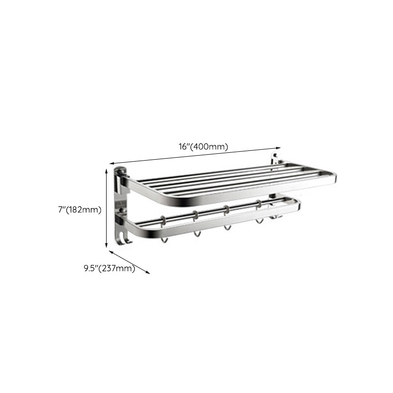 Maliben | Polished Chrome Modern Bathroom Accessory Set In Stainless Steel With Bath Shelf/Towel Bar