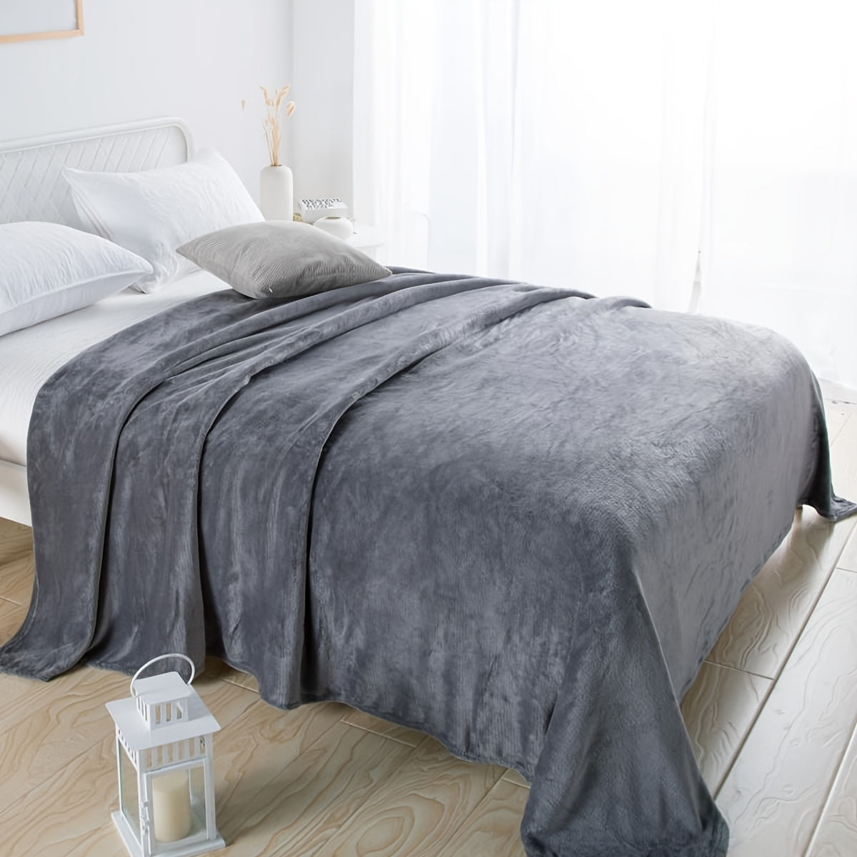 Maliben | Gray Flannel Blanket: Luxury ComFort for Every Season