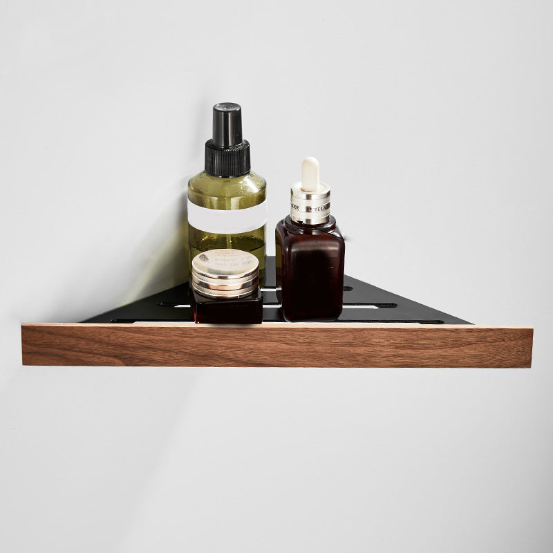 Maliben | Wood And Aluminum Bath Accessory Set Black Bathroom Accessory Kit