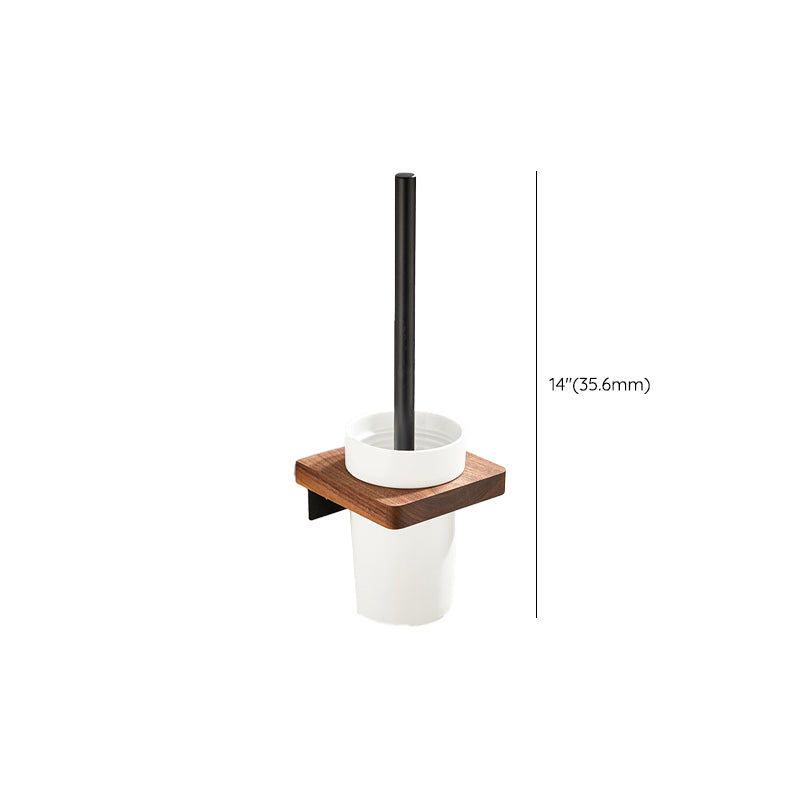 Maliben | Wood And Aluminum Bath Accessory Set Black Bathroom Accessory Kit