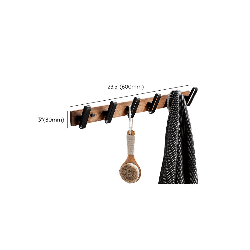 Maliben | Wood And Aluminum Bath Accessory Set Black Bathroom Accessory Kit