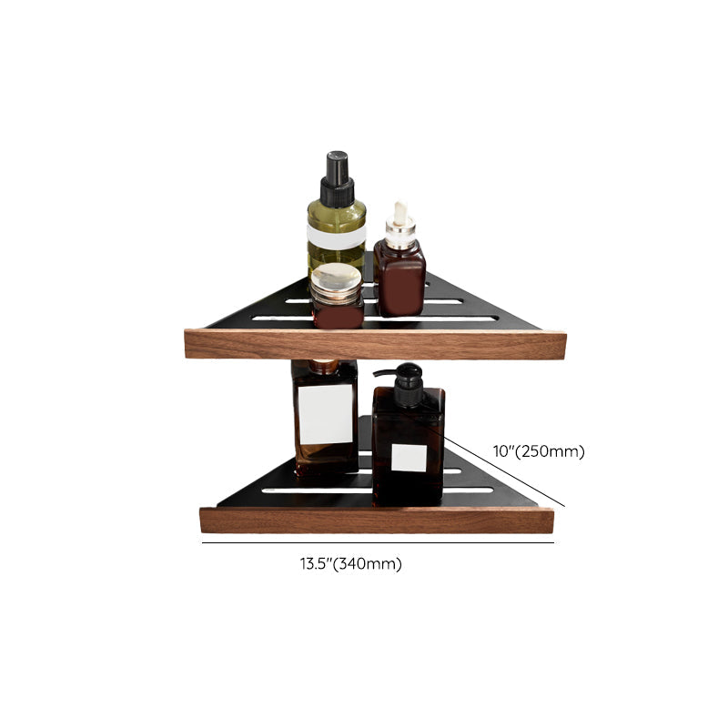 Maliben | Wood And Aluminum Bath Accessory Set Black Bathroom Accessory Kit