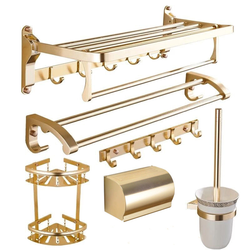 Maliben | Modern 5/6-Piece Bathroom Accessory Set With Bathroom Shelf/Robe Hooks/Towel Bar
