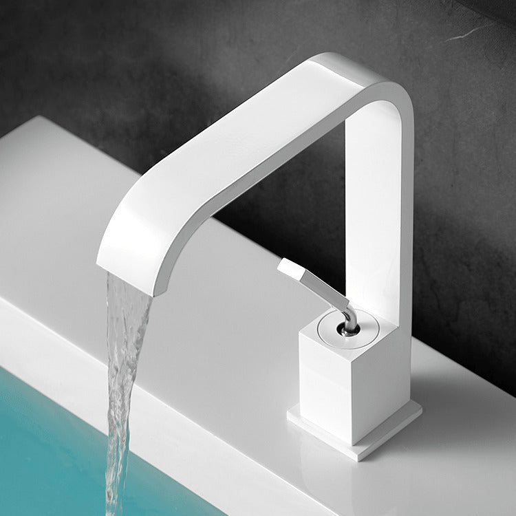 Maliben | Waterfall Spout Widespread Sink Faucet Modern Metal Widespread Sink Faucet