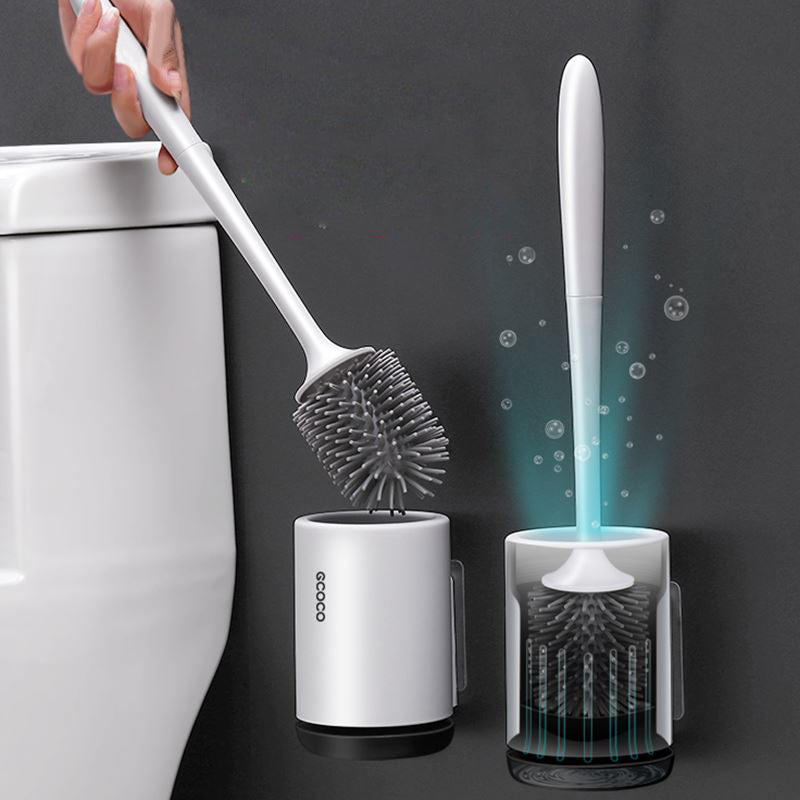 Maliben | Silicone Toilet Brush With Holder | Modern, Efficient Loo Brush For Home Cleaning
