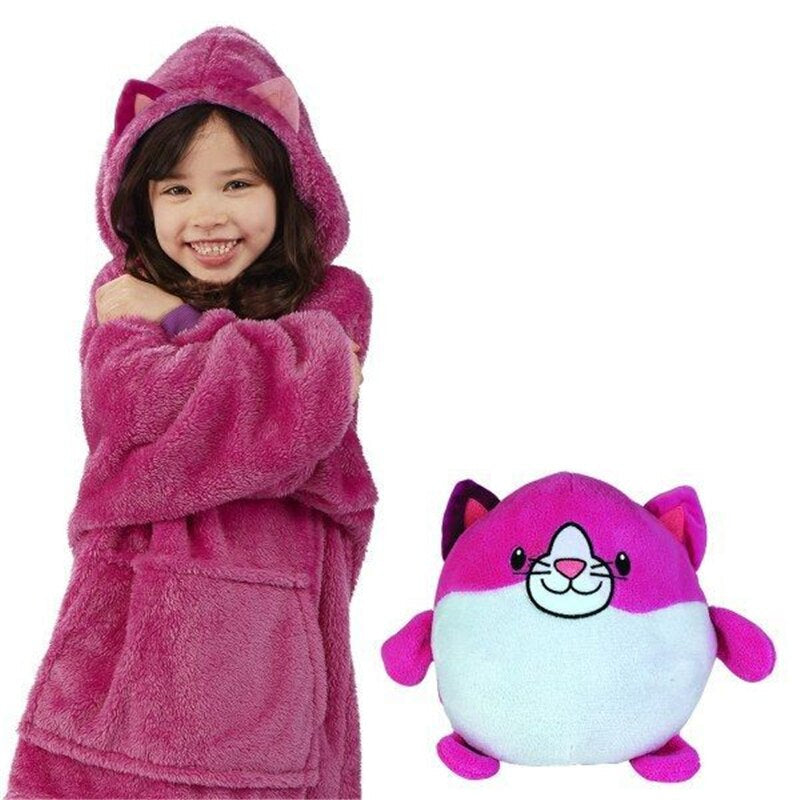 Maliben | Snugglepals | Cozy ComFort - 2-In-1 Kids Animal Hoodie Cushion Toy for Winter