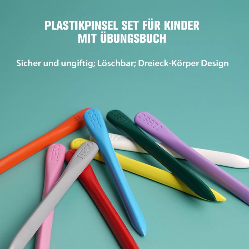 Maliben | Children's Day Gifts Plastic Brush Set For Children With Practice Book