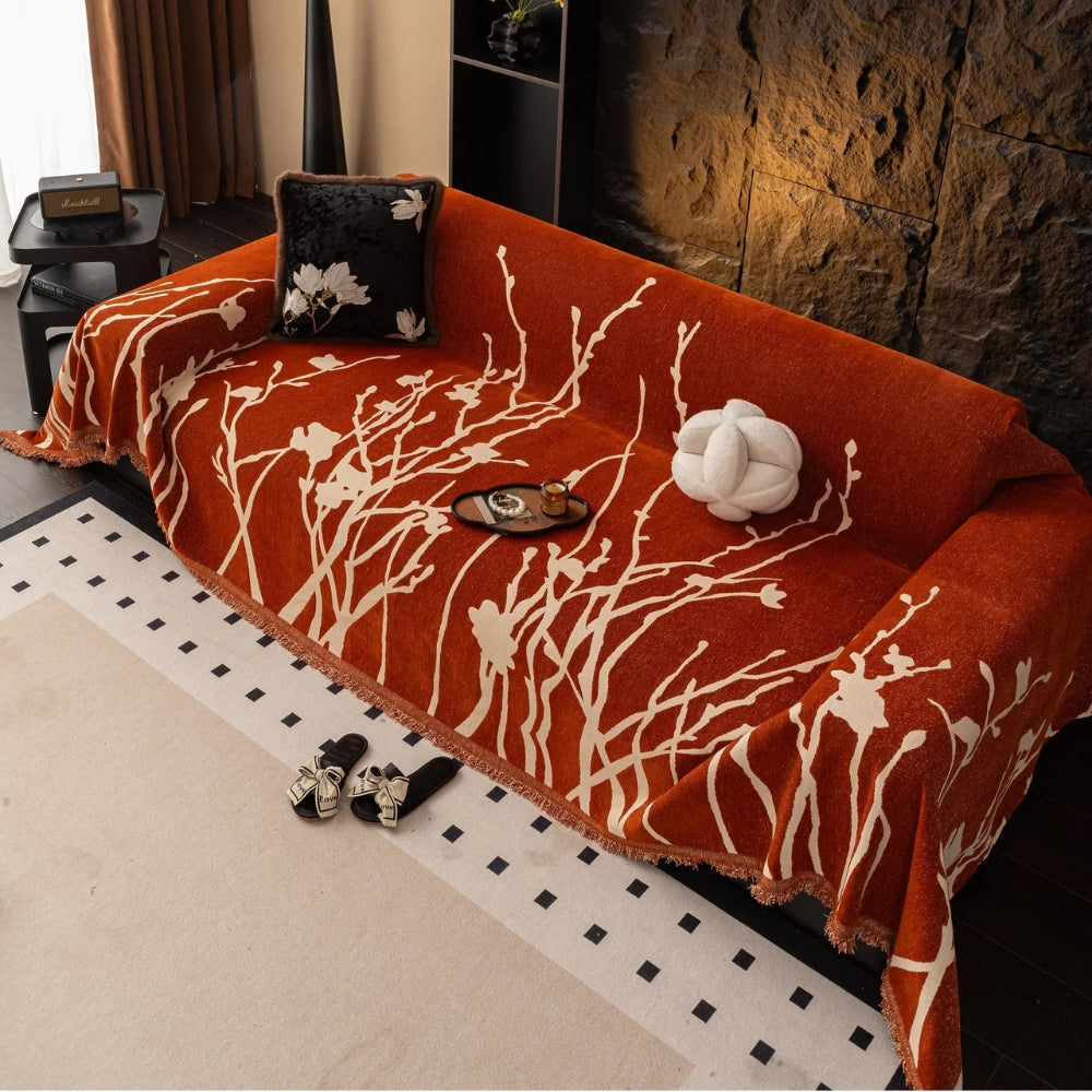 Maliben | Twilight Branches Chenille Sofa Cover
