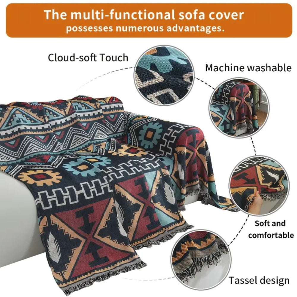 Maliben | Aztec Geometric Pattern Sofa Cover