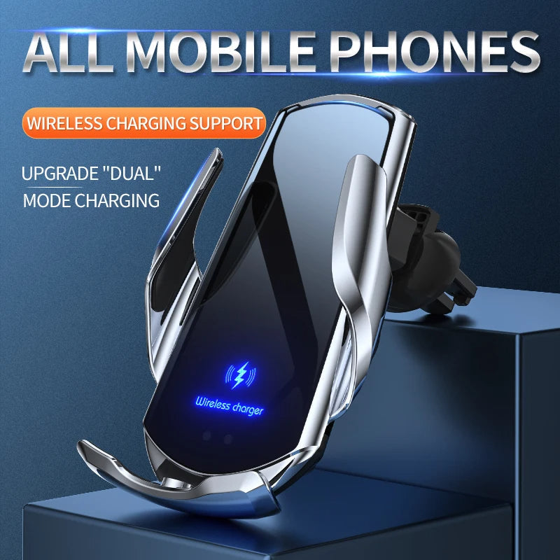 Maliben | 2-In-1 Wireless Car Charger & Phone Holder Automatic Clamping - Fast Charging Secure Universal Compatibility Adjustable & Practical