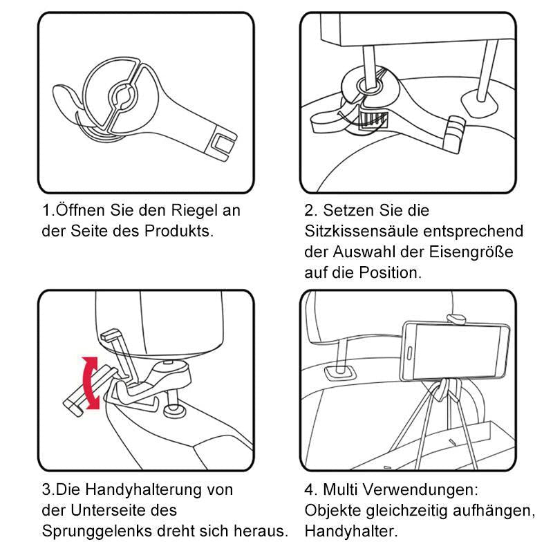 Maliben | Hook For Car Seats With Phone Holder