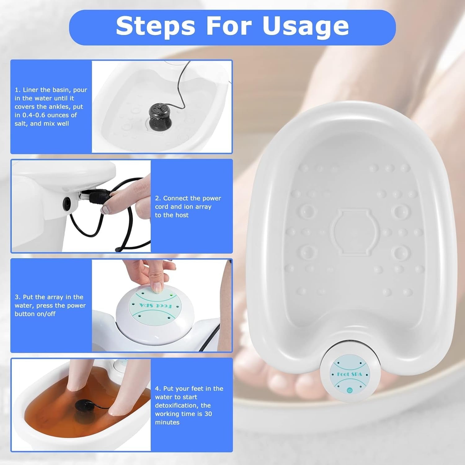 Maliben | Ionic Detox Foot Spa | Professional-Grade, Energy Boosting & Deep Cleanse For Home Use