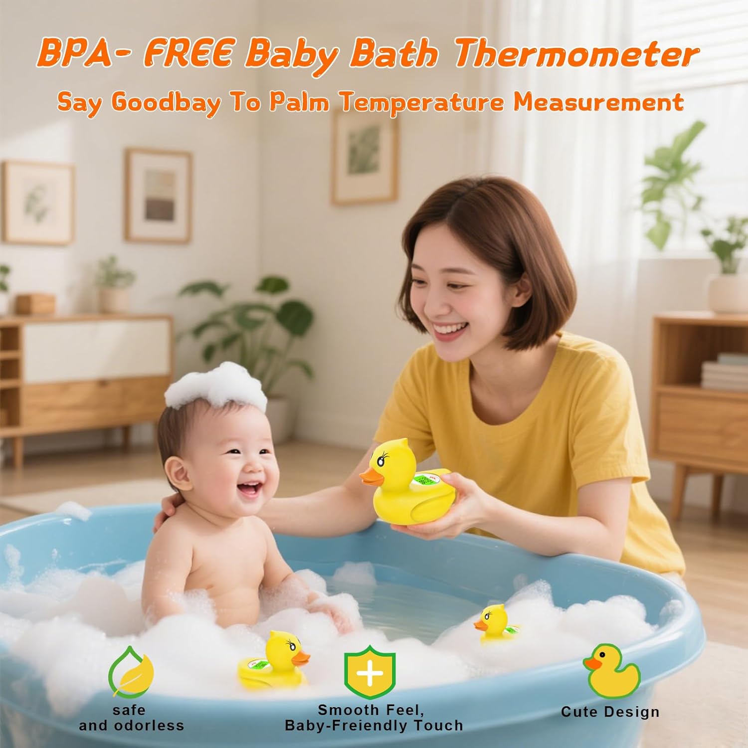 Maliben | Aquaveilig Baby Bath Thermometer – Digital Display With 3 Colors And Temperature Warning