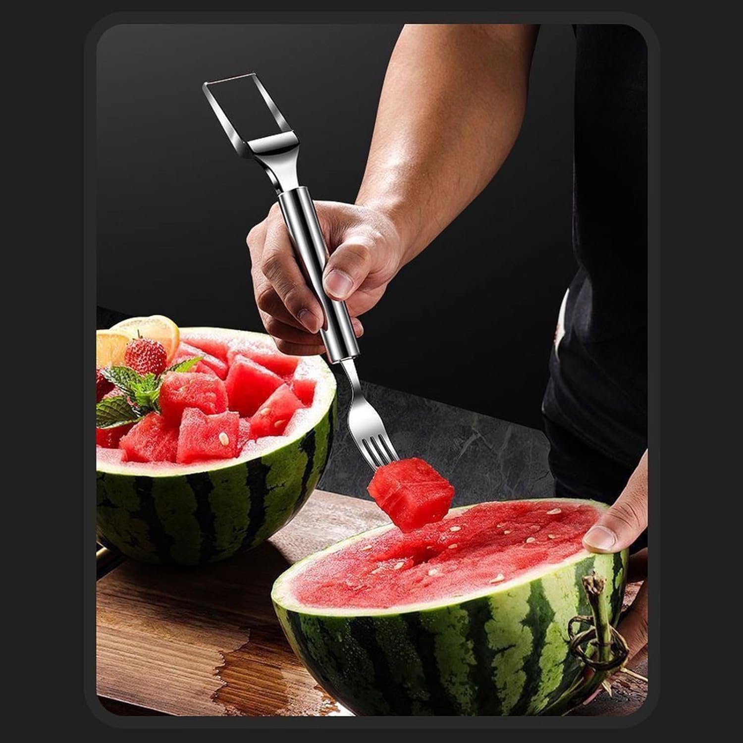 Maliben | Woyuosn 2-In-1 Stainless Steel Watermelon Fork Slicer