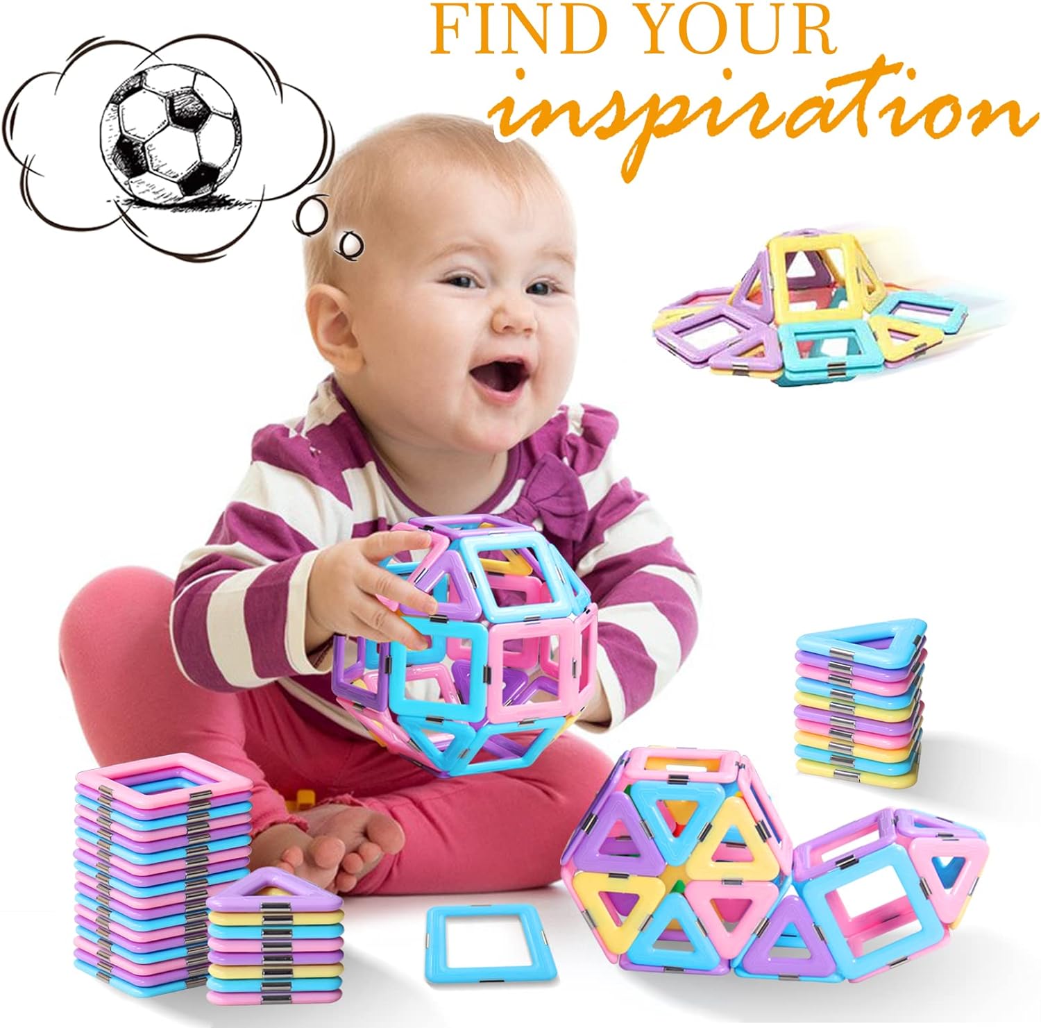 Maliben | Magnetic Tiles Toy Set - Create Endless Building Adventures